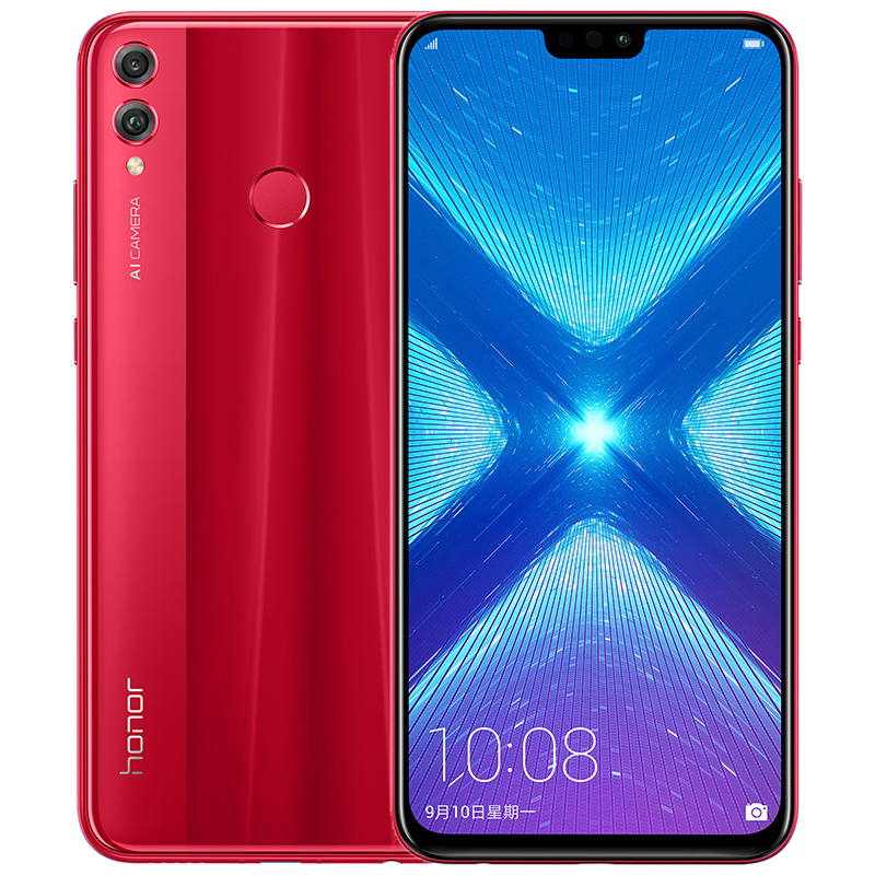 荣耀(honor) 8X 6GB+128GB 魅焰红 移动联通电信4G 双卡双待 91%屏占比 2000万AI双摄全面屏手机