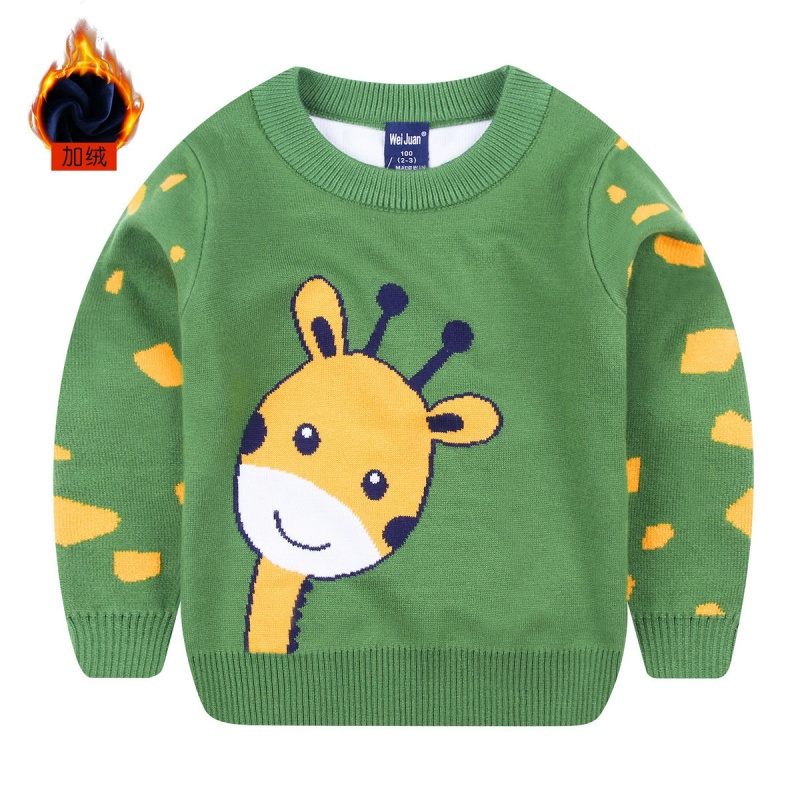 促销儿童毛衣男孩女孩卡通针织衫宝宝毛衣男童毛衣女童毛衣加绒加厚
