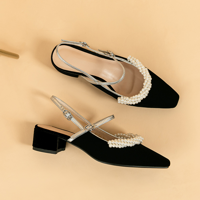 ideamini女鞋2021年新款玛丽珍鞋女复古珍珠中跟粗跟法式小跟高跟单鞋