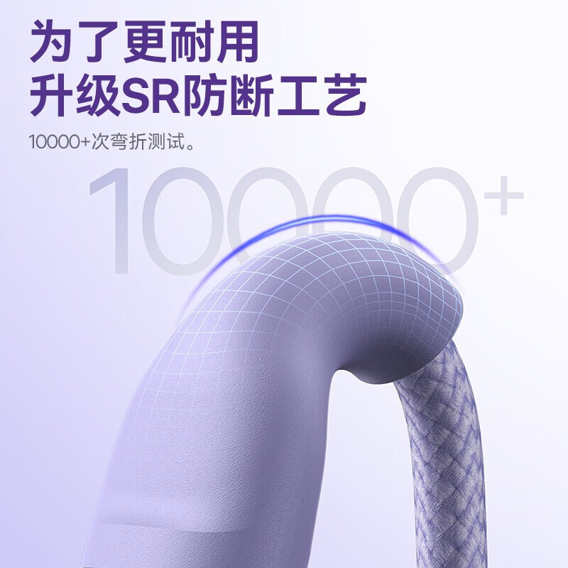 倍思(BASEUS) 数据线三合一 100W超级快充6A type-c适用安卓车载充电线 1.2m 紫色高清大图
