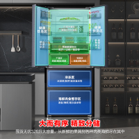 国补20%|容声526升双净双系统法式多门冰箱家用风无霜变频一级能效大容量嵌入式主动除菌BCD-526WD1MPA