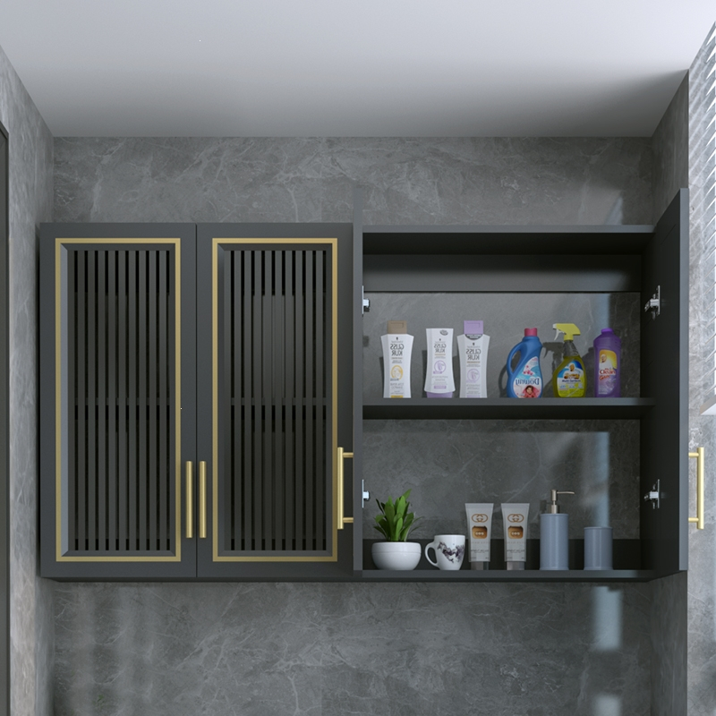 阳台挂墙式储物壁柜卫生间马桶柜置物藤印象吊柜定制洗衣机柜组合侧边