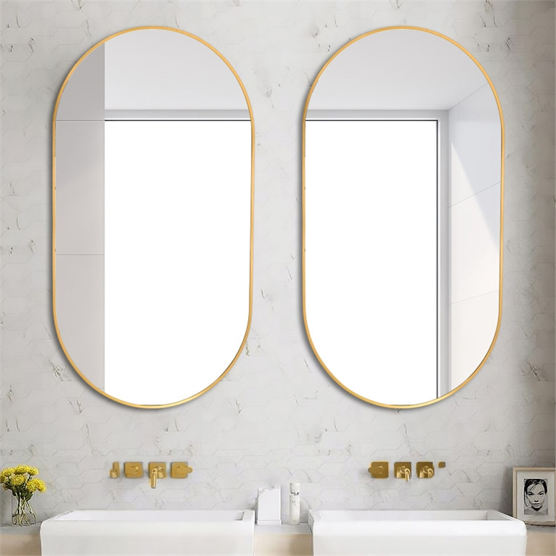 闪电客浴室镜椭圆卫浴洗手间壁挂贴墙化妆镜厕所卫生间洗漱台镜子挂墙
