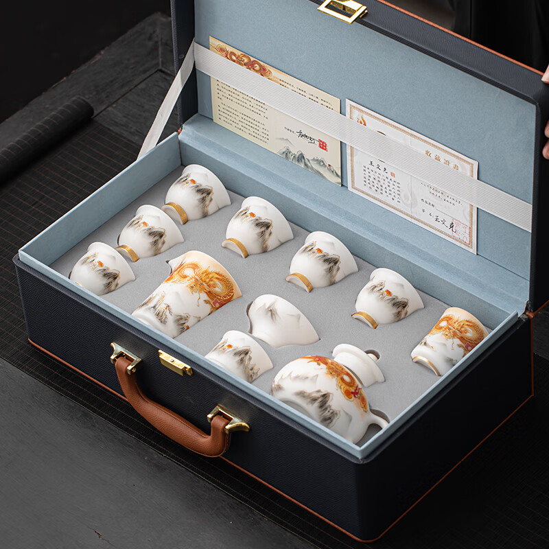 苏氏陶瓷/SUSHI CERAMICS J1005 龙行大运西施壶茶具套装 (单位:套)高清大图