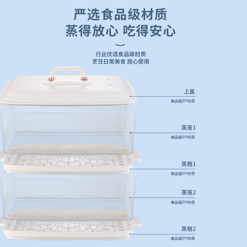 荣事达多功能电蒸笼ZG081B 10L高清大图