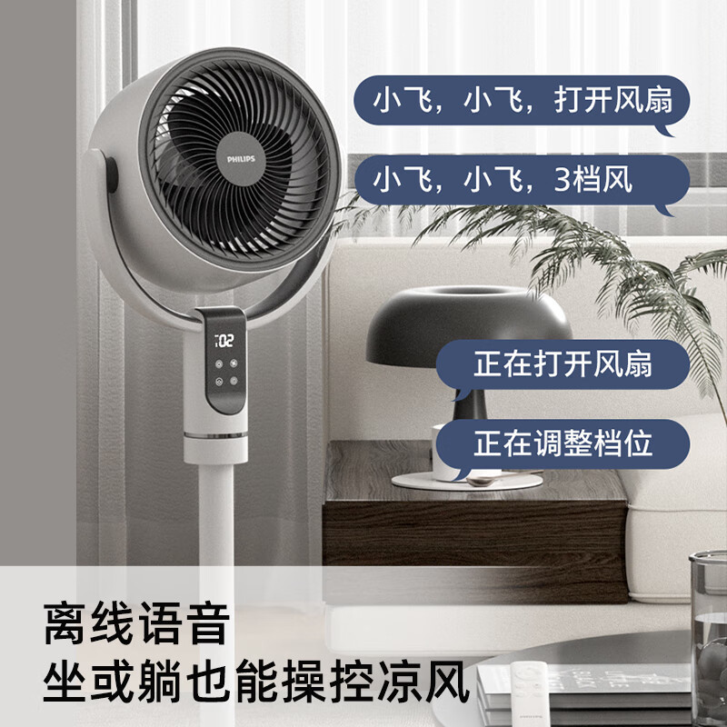 飞利浦(PHILIPS)空气循环扇电风扇落地扇家用遥控电扇3D摇头轻音节能离线语音台地两用换气扇ACR2242CFV高清大图