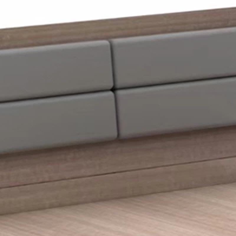 奇冠(QIGUAN)KJ系列1.5米现代简约双人床软包靠背床公寓床2000W*1500D*400Hmm肤感幻影柚木+暖白图片