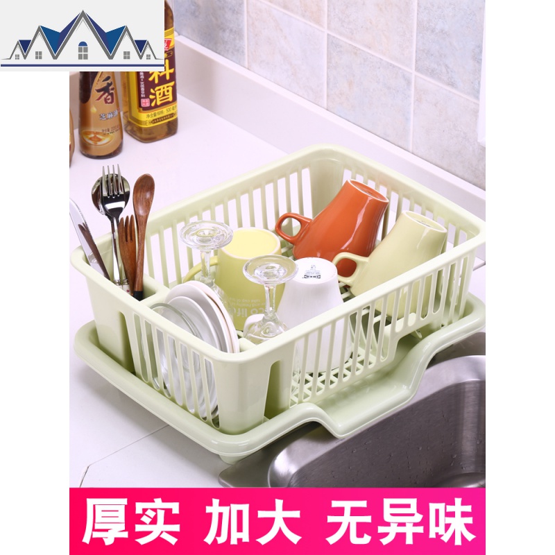 厨房放碗架塑料沥水架滴水碗碟碗筷杯子架家用置物架收纳盒收纳篮 三维工匠高清大图