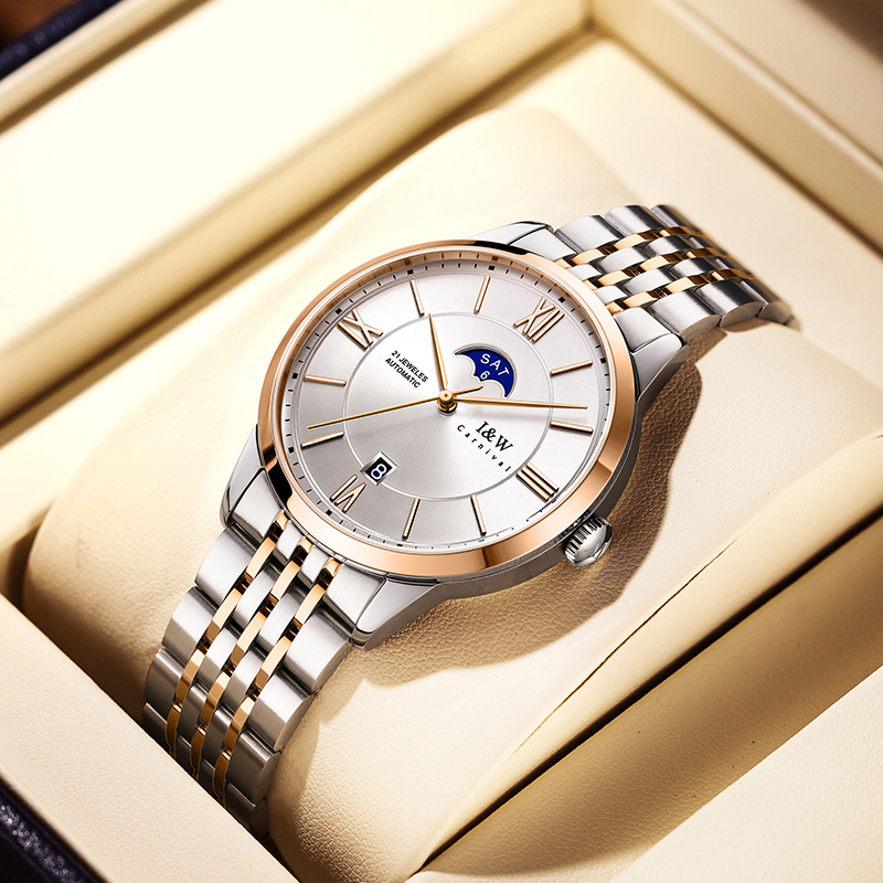 瑞士爱沃驰i&w carnival正品手表全自动机械表男表薄款进口机芯