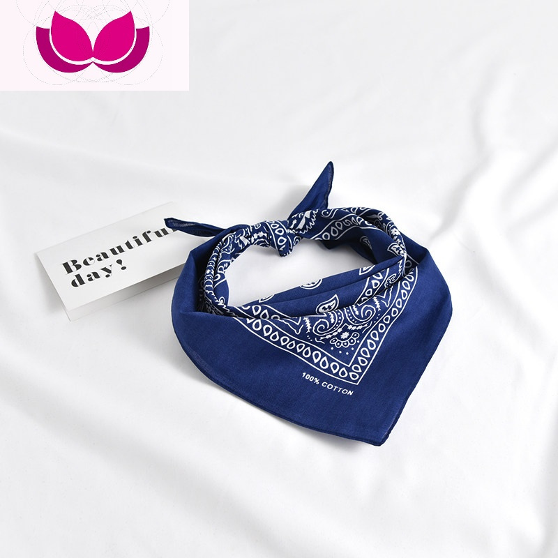 七斓欧美腰果花复古嘻哈街舞hiphop头巾小方巾带男百搭丝巾围巾女潮