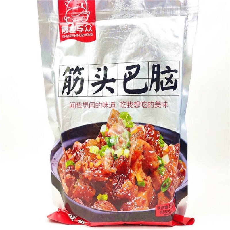 晟世孚众600g筋头巴脑固形物≥40%加热即食新鲜火锅炖牛蹄筋熟食 600g筋头巴脑*4袋
