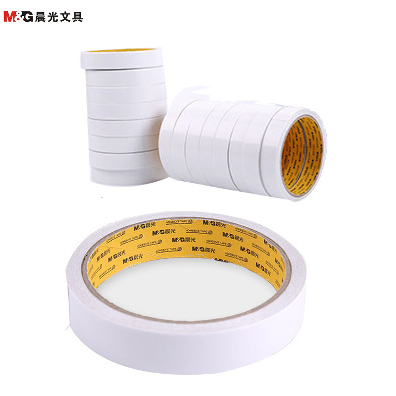 晨光(M&G)97349棉纸双面胶带24卷 12mm*10y 两面胶 胶布 白色胶纸 胶带 双面胶办公用品 黏胶用品高清大图
