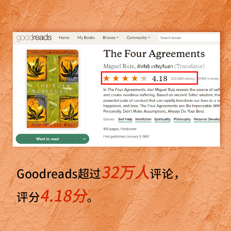 [正版]博集天卷通往心灵自由之路 堂米格尔路易兹 驱散人生迷雾的四个约定 克林顿布兰妮力荐 秘密朗达拜恩 理励志人生哲高清大图