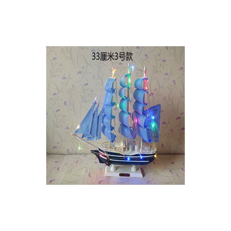 实木质帆船模型 地中海海盗船轮船 手工制作工艺船品礼品帆船摆件