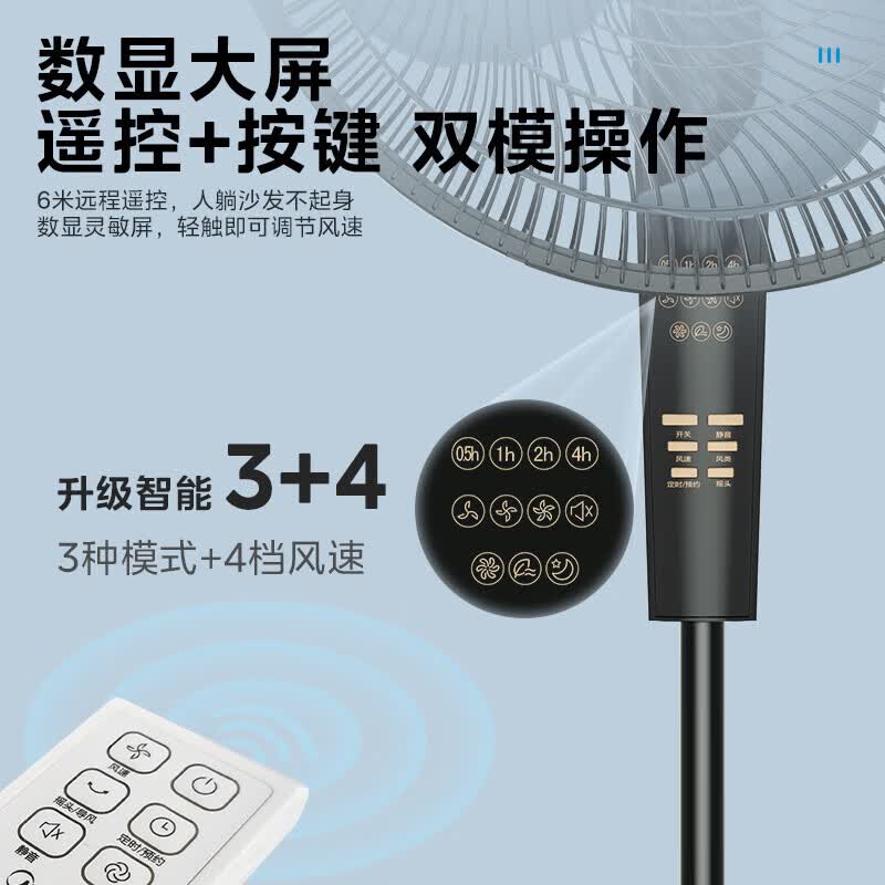 美的(Midea)电风扇轻音摇头立式20吋落地扇办公室循环扇工业12米远距离大风力电扇 FS45-23DR GM高清大图