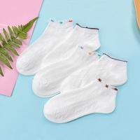 波迷娜(BOMINA)夏季网眼袜子女女生小清新短袜糖果色低帮学院风女袜 彩色棉质边5双 均码(适合34-39码)