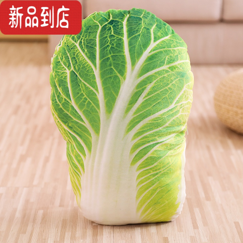 真智力创意仿真大白菜胡萝卜蔬菜抱枕可爱水果毛绒玩具女生睡觉玩偶 白菜(约50CM) 尺寸件分类图仿真食物