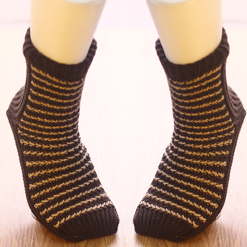 允睡眠袜男毛线袜秋冬成人地板袜冬季加厚男袜保暖厚袜粗线针织袜袜子