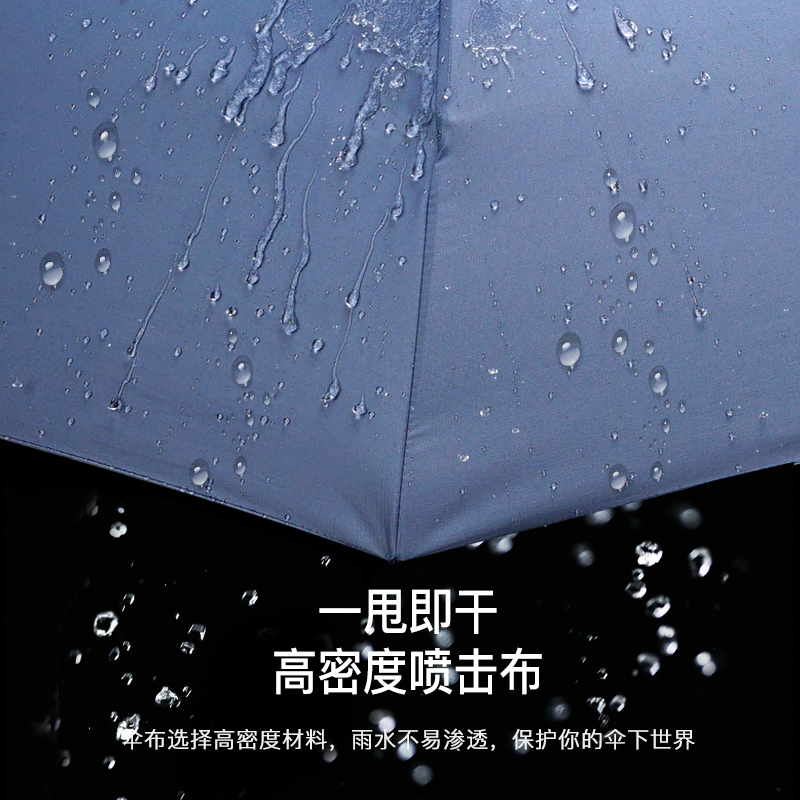 红叶纯色晴雨伞三折 雨伞黑胶防晒防紫外线太阳伞遮阳晴雨伞-8骨高清大图