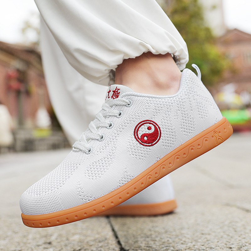 夏天打太极拳的鞋子牛筋底网鞋夏季透气武术鞋太极拳练功鞋中老年太极