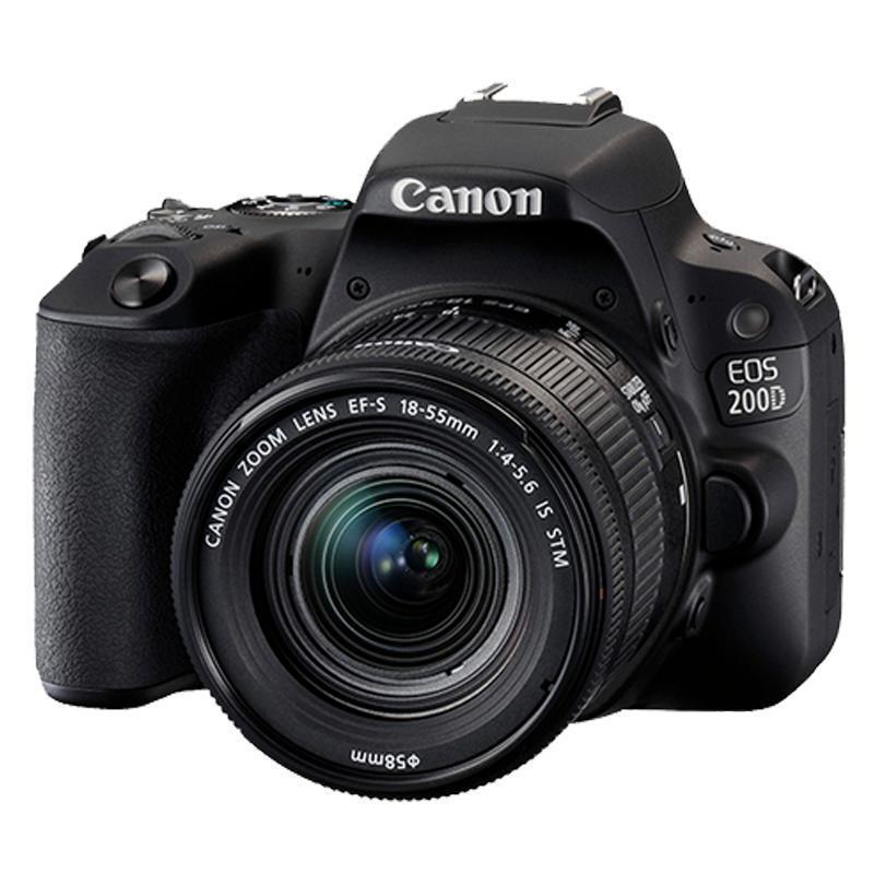 佳能(Canon)迷你单反EOS 200D(18-55)黑色数码相机单反单镜头套装 约2420万像素高清大图