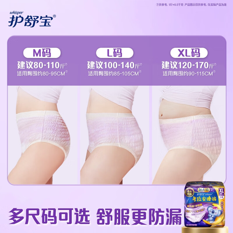护舒宝考拉安睡裤XL加大码裤型卫生巾8片高清大图