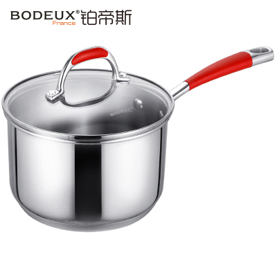 铂帝斯BODEUX 红袖添香系列 304不锈钢煮奶锅宝宝辅食锅热奶锅18cm炉灶通用