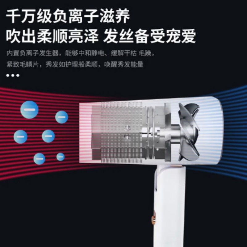 酷客者 D02电吹风折叠便携家用宿舍负离子护发1800W大功率 大风力恒温高清大图