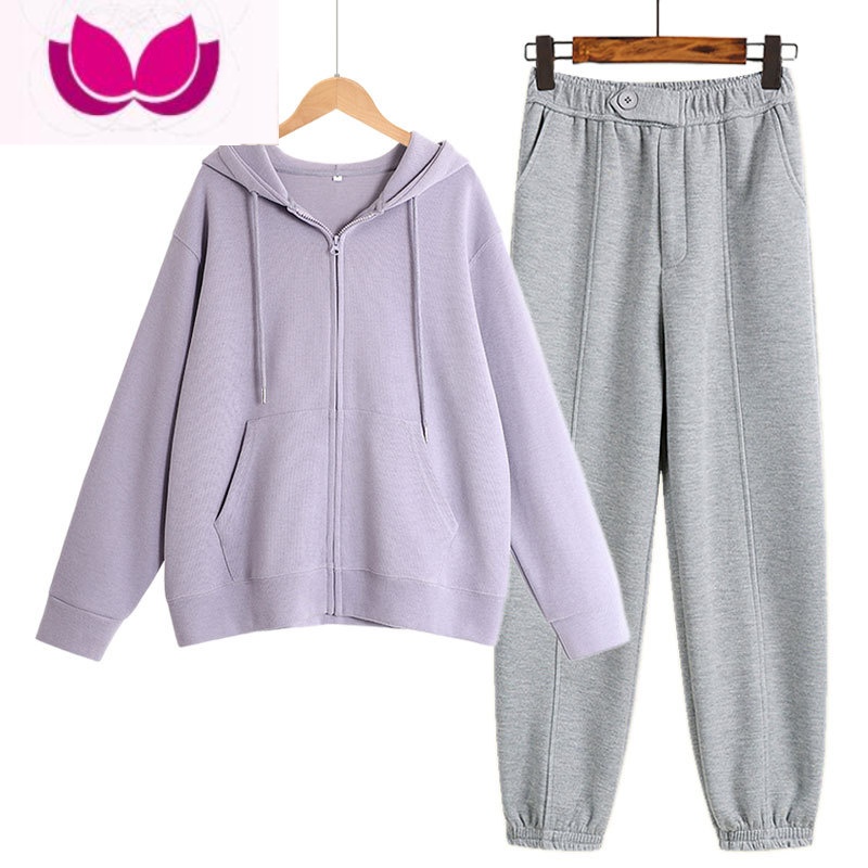 七斓潮流时髦套装今年穿搭洋气套秋气质宽松卫衣女新款运动休闲裤高清大图