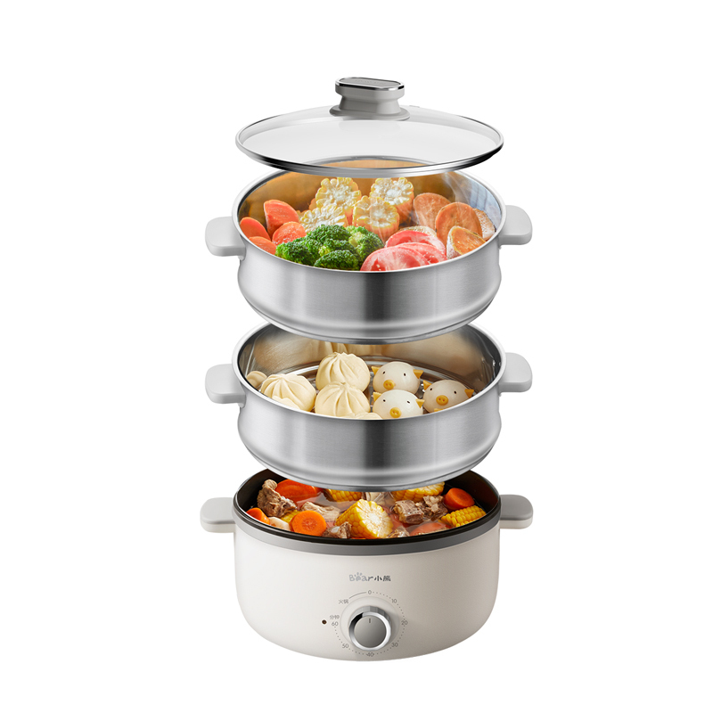 小熊bear电蒸锅蒸锅电多功能家用蒸包子锅量层大容量13l定时防干烧