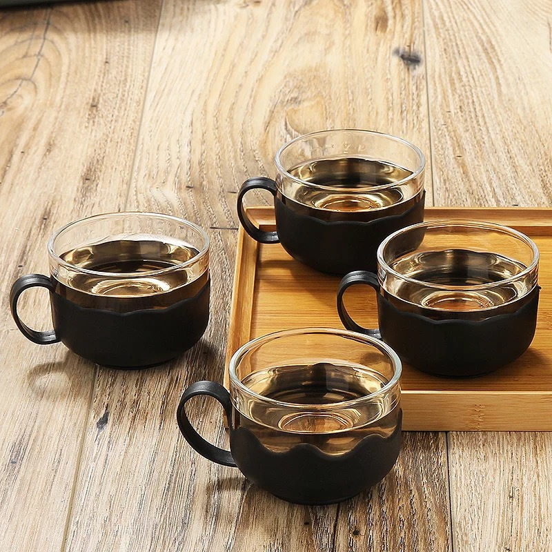 透明玻璃小茶杯喝茶功夫茶具耐热玻璃杯加厚茶具配件品茗杯普洱杯 单层小茶杯30ML(4个装)