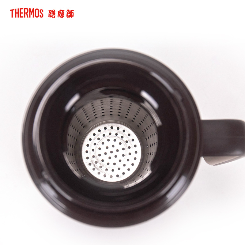 膳魔師(THERMOS)保温杯TCMF-501办公杯304不锈钢500ML可拆卸不锈钢茶漏水杯泡茶杯棕色CBW家用/通用
