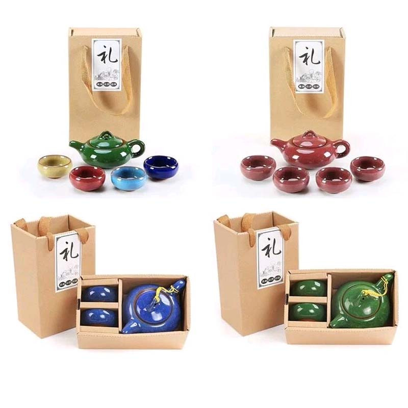 C&C 546546 七彩冰裂釉礼品功夫茶具套装 100套起订