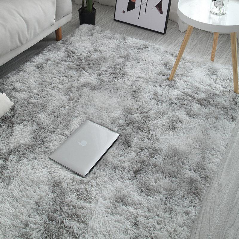 家柏饰(CORATED)地毯家用客厅北欧风大面积少女卧室同款茶几纯色地垫厚款水洗 渐变水银灰 160*230cm