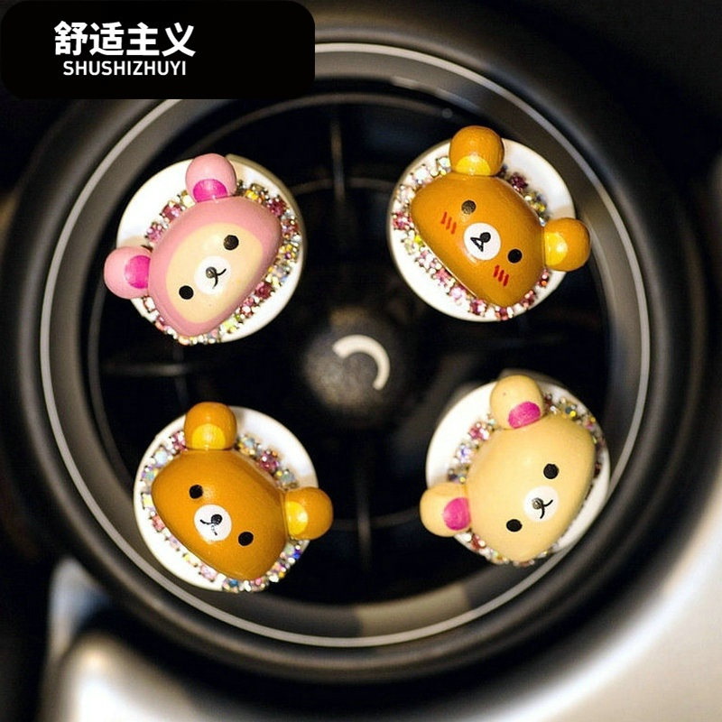 汽车出风口香水夹座式车载装饰车上除异味卡通创意香薰女车内用品
