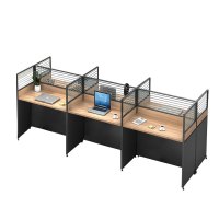 震海办公家具王字型六人位办公桌组合屏风工位电脑桌现代简约双人位员工桌4人位职员工作位6人位办公室桌子员工办公桌