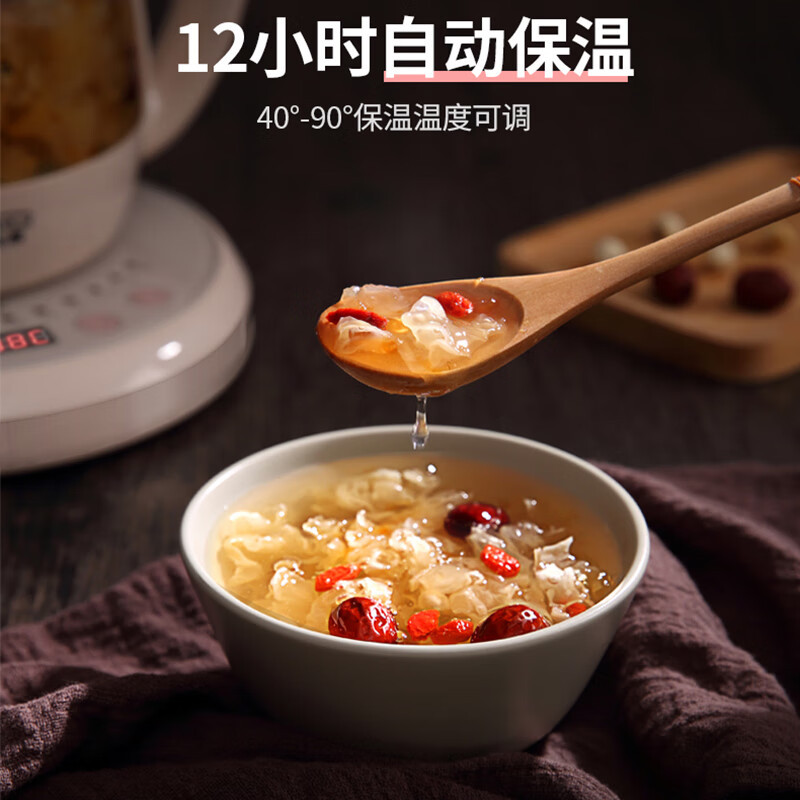 LOTOR浣熊烧水壶家用多功能热水壶大容量煮茶器智能恒温电水壶全自动养生壶 粉色滤筒款 1.6L