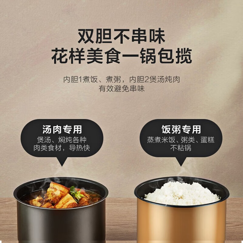 美的(Midea)电压力锅6升双胆YL60X3-101A高清大图