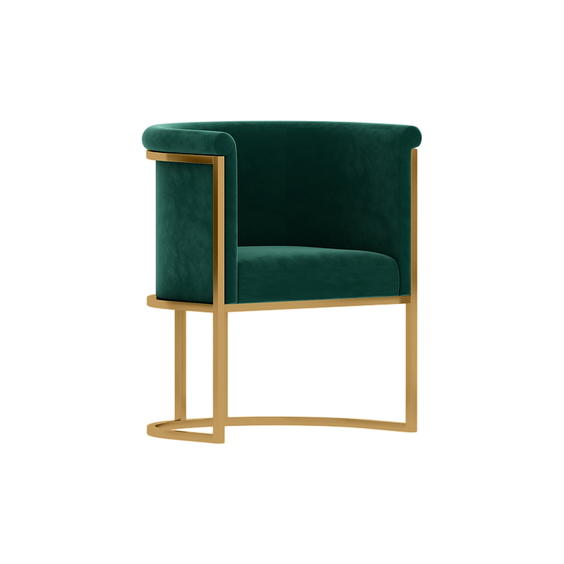 三金鑫 北欧单人沙发椅设计师服装店商务休闲椅售楼处接待洽谈桌椅组合 单人沙发《墨绿绒布》