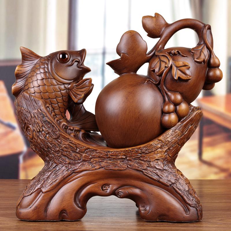 美帮汇鱼摆件百财有余工艺品客厅玄关新家居装饰品新房装饰乔迁礼品高清大图