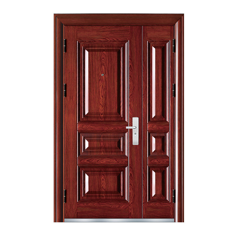 梵蒙7公分防盗门生产批发工程专用对开防盗门子母门双开门钢质平开门