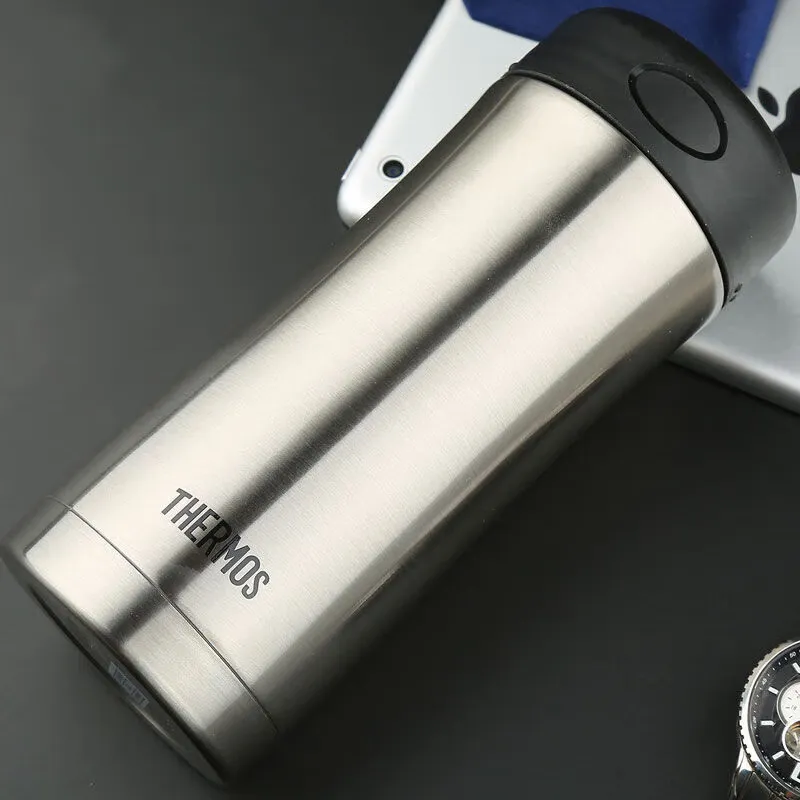 膳魔师(THERMOS)保冷保温400ml高真空不锈钢保温杯 JCG-400C SBK 不锈钢色高清大图