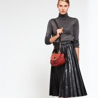 [直营]迈克·科尔斯(MICHAEL KORS) 女式Isadore中号荔枝纹皮拼接单肩手提包 反绒皮