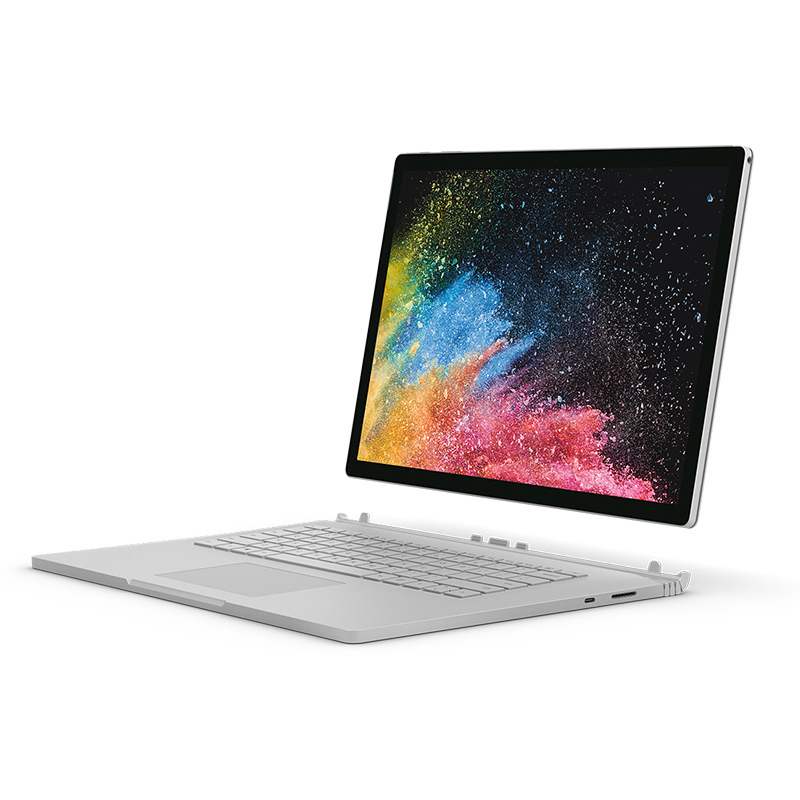微软(Microsoft)Surface Book 2 15英寸超轻薄二合一设计师平板电脑 笔记本 (i7-8650U 16GB 1TB SSD GTX1060 6G独显 银色)