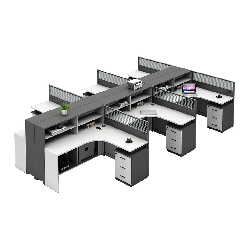 中豫鑫泽 ZYXZ5031847 屏风办公桌职员工位卡座 干字型六人位