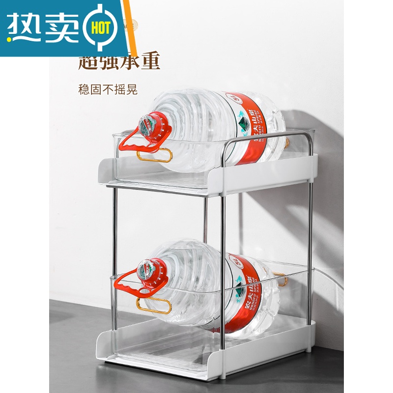 敬平卫生间置物架洗漱台下水槽收纳器浴室厕所洗手洗脸台储物柜塑料 加高款两层置物架[白色]浴室置物架高清大图