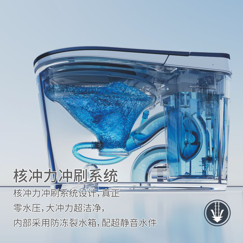 安百利智能马桶V101-03-AB1 自动翻盖翻圈高配版 梦幻星空边设计 抗菌自洁 人体工学设计 一体智能马桶高清大图