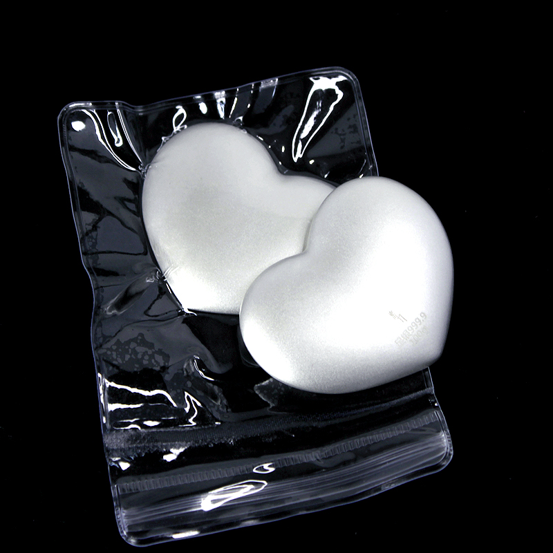 素竹 足银9999爱心银锭 实心银锭摆件100克 投资收藏赠礼高清大图