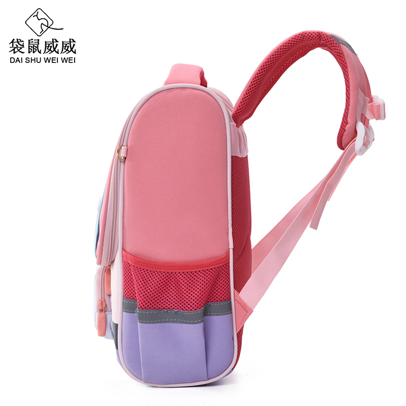 袋鼠威威 小学生书包 送双层卡通文具盒 XFH0327-1高清大图
