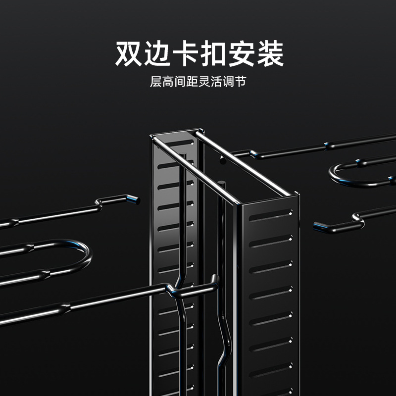 华普思艺可拆装折叠多层立式锅盖架厨房收纳架铁艺多功能台面锅架子置物架 八层[5.0mm线双边径D054]高清大图